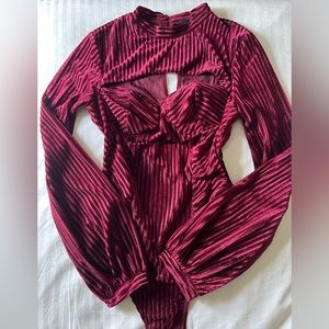 Lulus Striped Velvet Corset Top